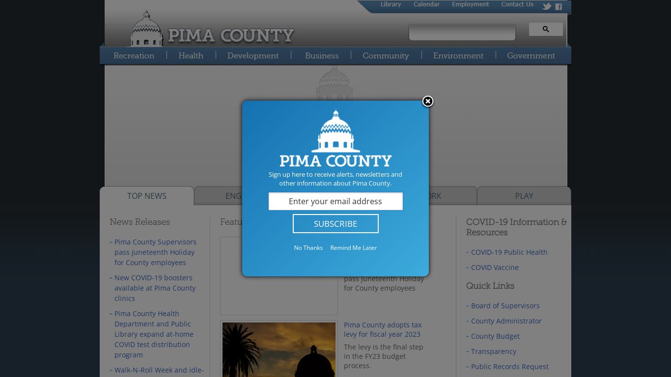 Public Records Request - Pima County